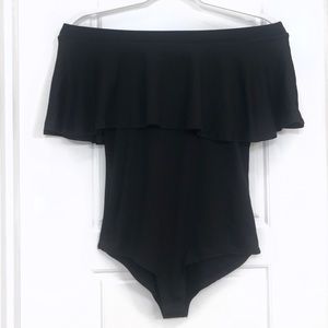 Black Off the Shoulder Top Bodysuit Size XS
